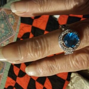 Elegant Silver and Blue Gemstone Ring